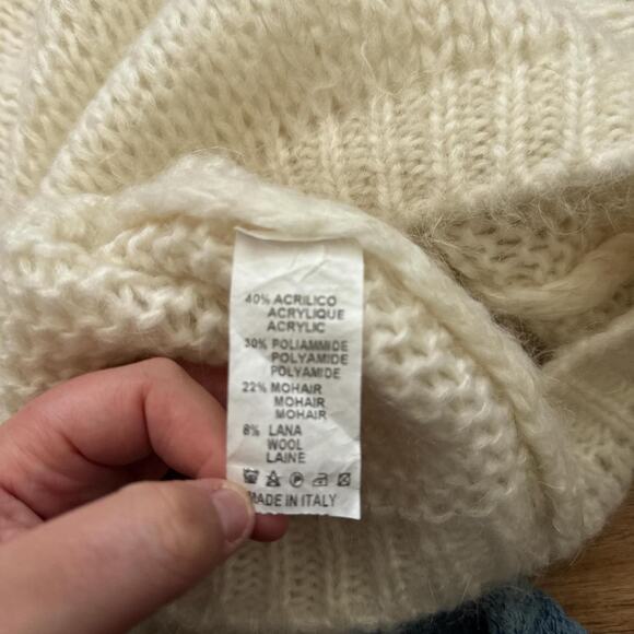 Vintage Women's Scandal Made in Italy Mohair Wool Blend Chunky Knit Sweater sz L - Picture 4 of 4